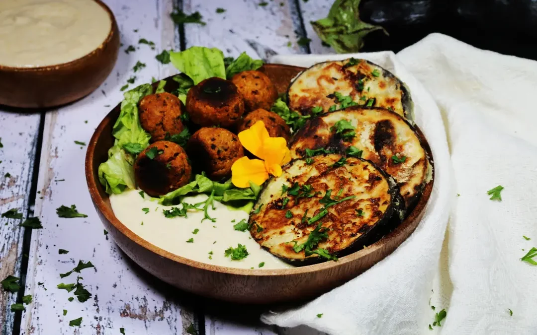 Aubergines-Falafels