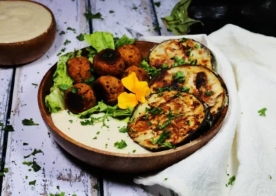 Aubergines-Falafels